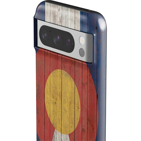 Colorado Flag Dark Wood Google Pixel 8 Pro Impact Case